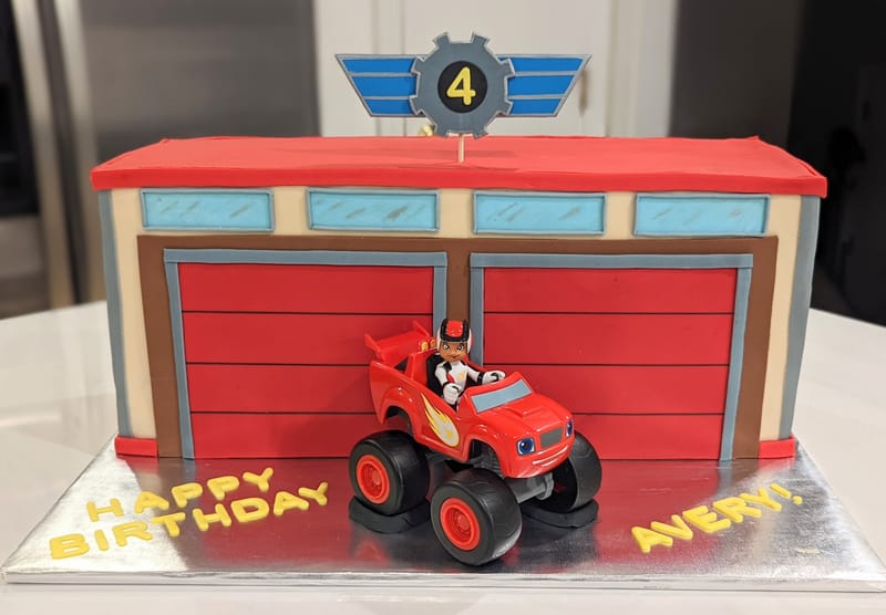 Blaze Garage Cake