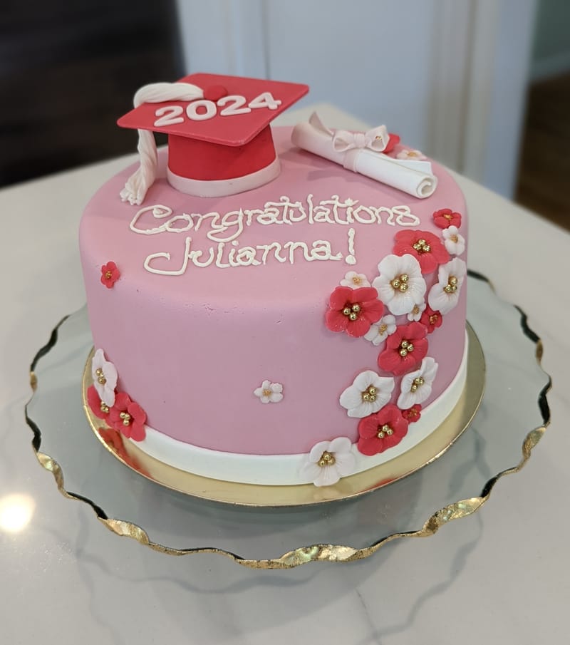 Pink Graduation Cake