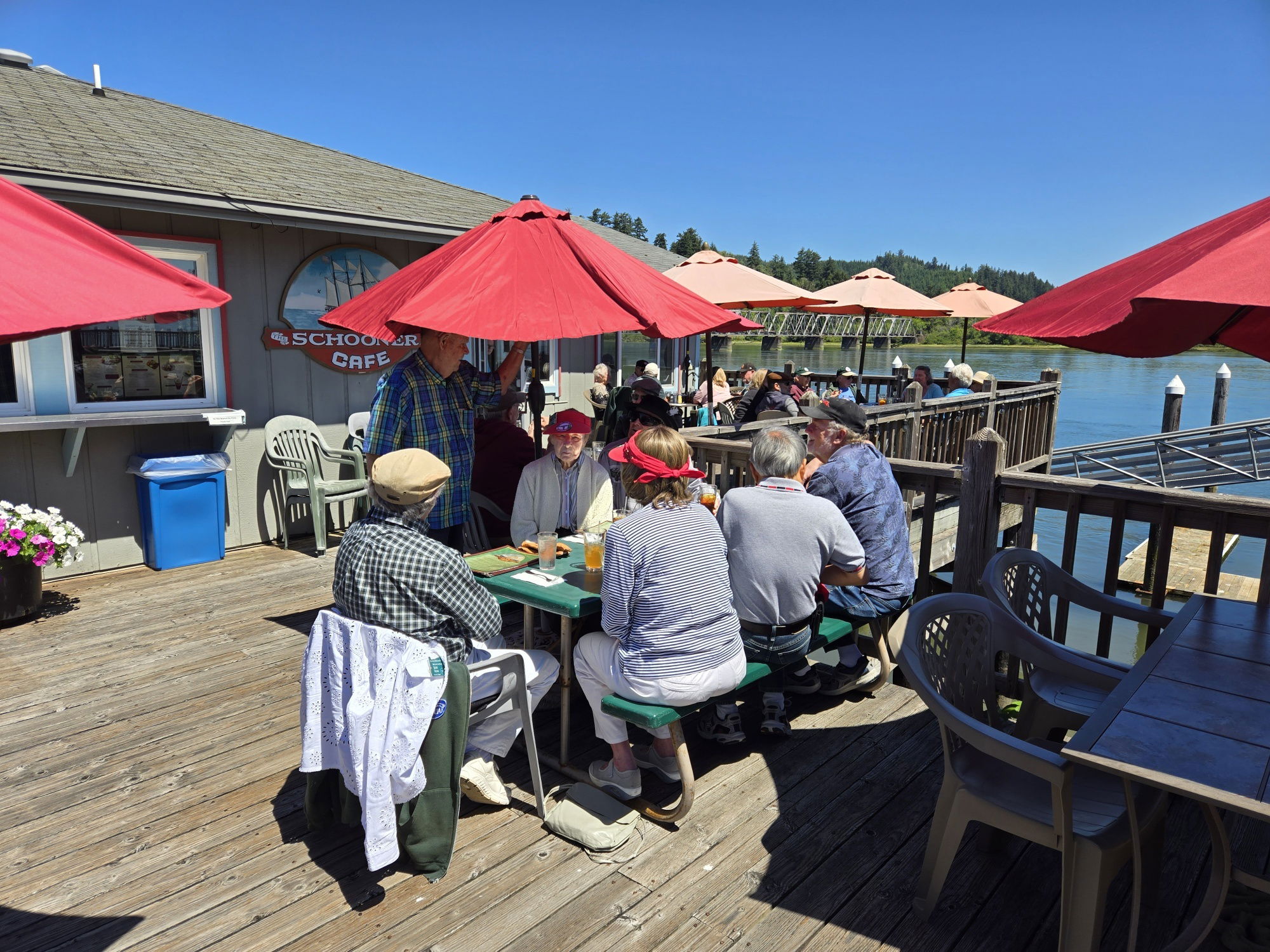 Lunch on the Umpqua River at Reedsport's Schooner Cafe', Saturday June 22.