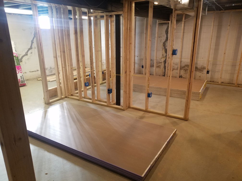 Electrical installed to new office framing