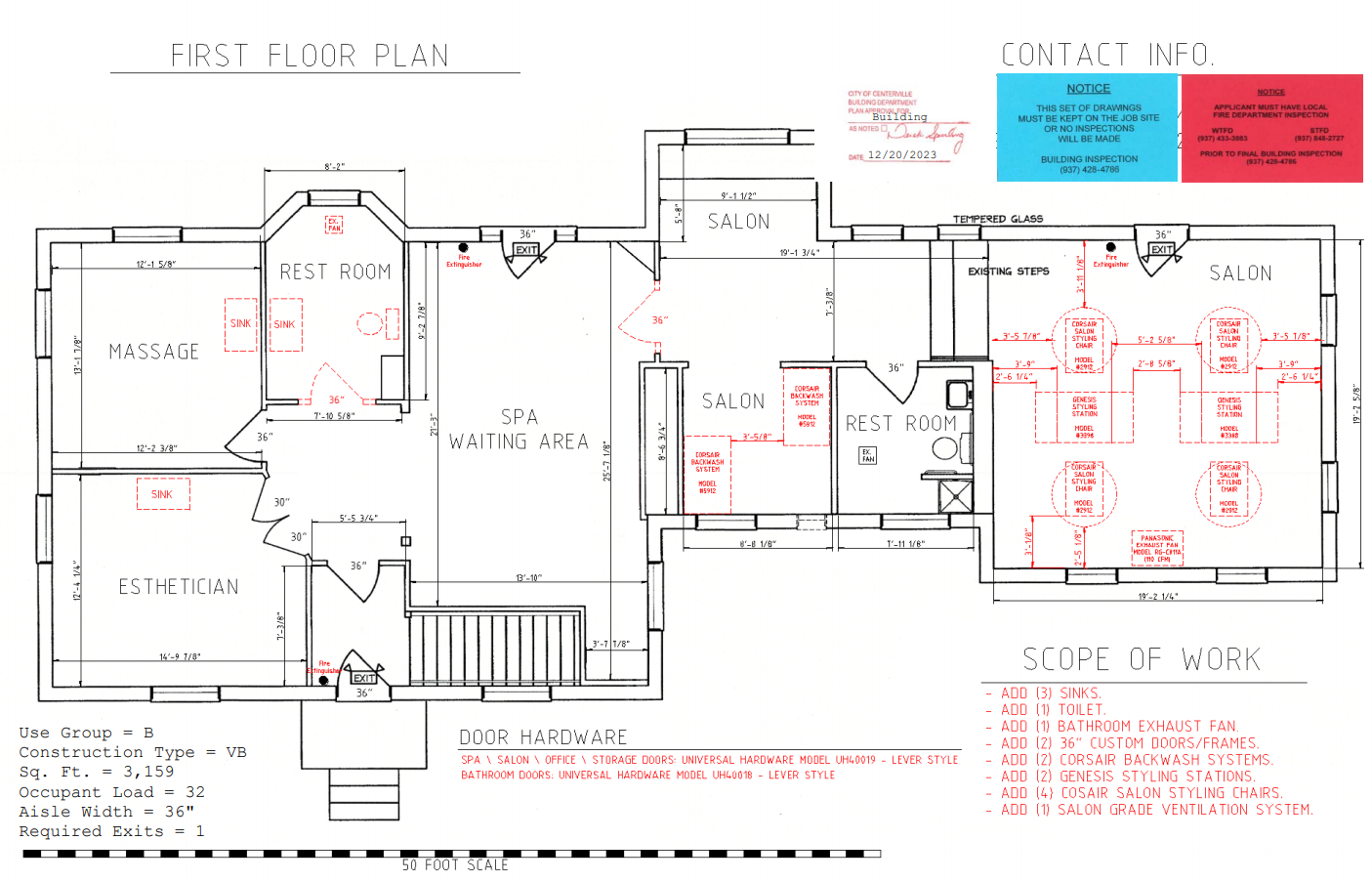 Created 1st floor plans for City of Centerville approval