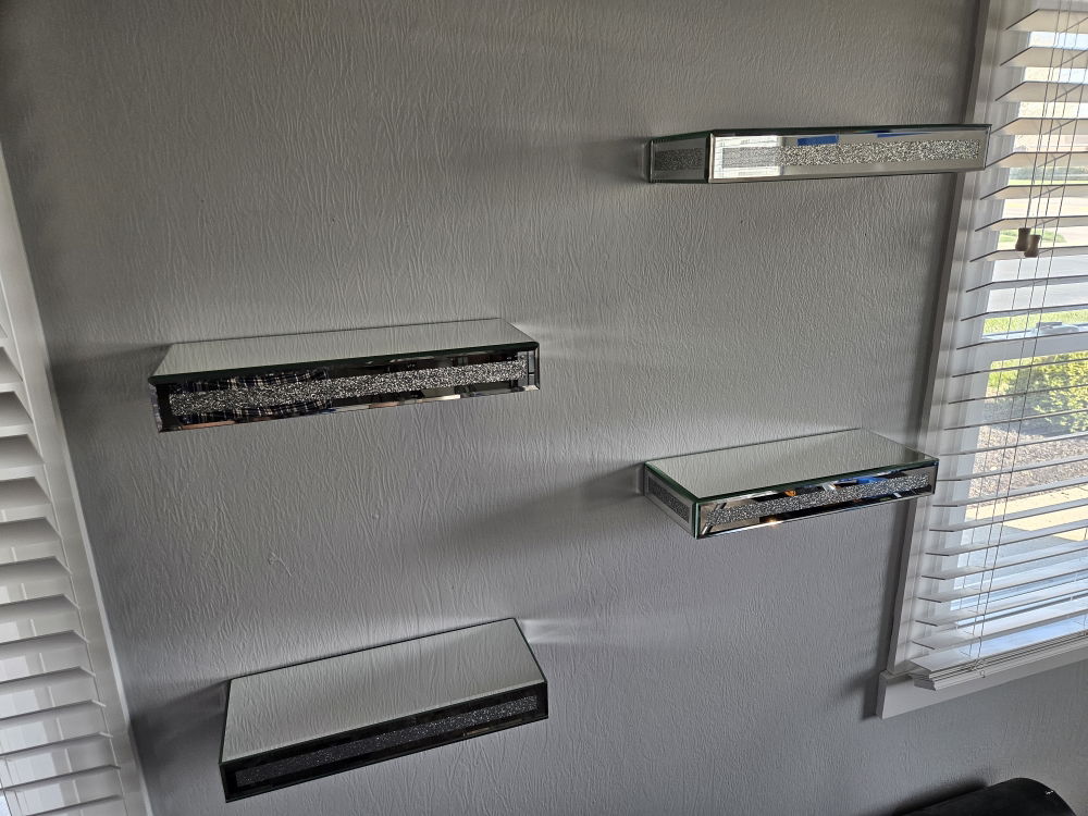 Mirrored Shelves Install