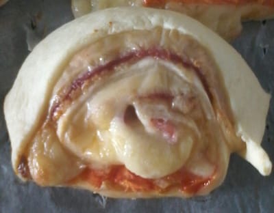 Roulé jambon, fromage et tomate