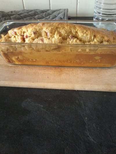 Cake lardons, chèvre