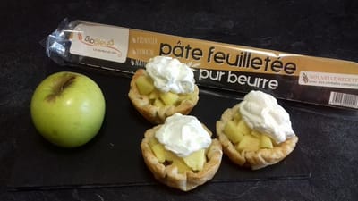 Feuilleté pomme et chantilly mascarpone à la vanille