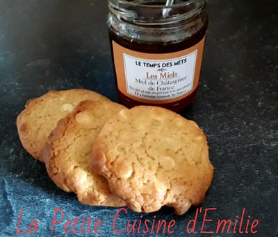 Cookie miel et pépite de chocolat blanc