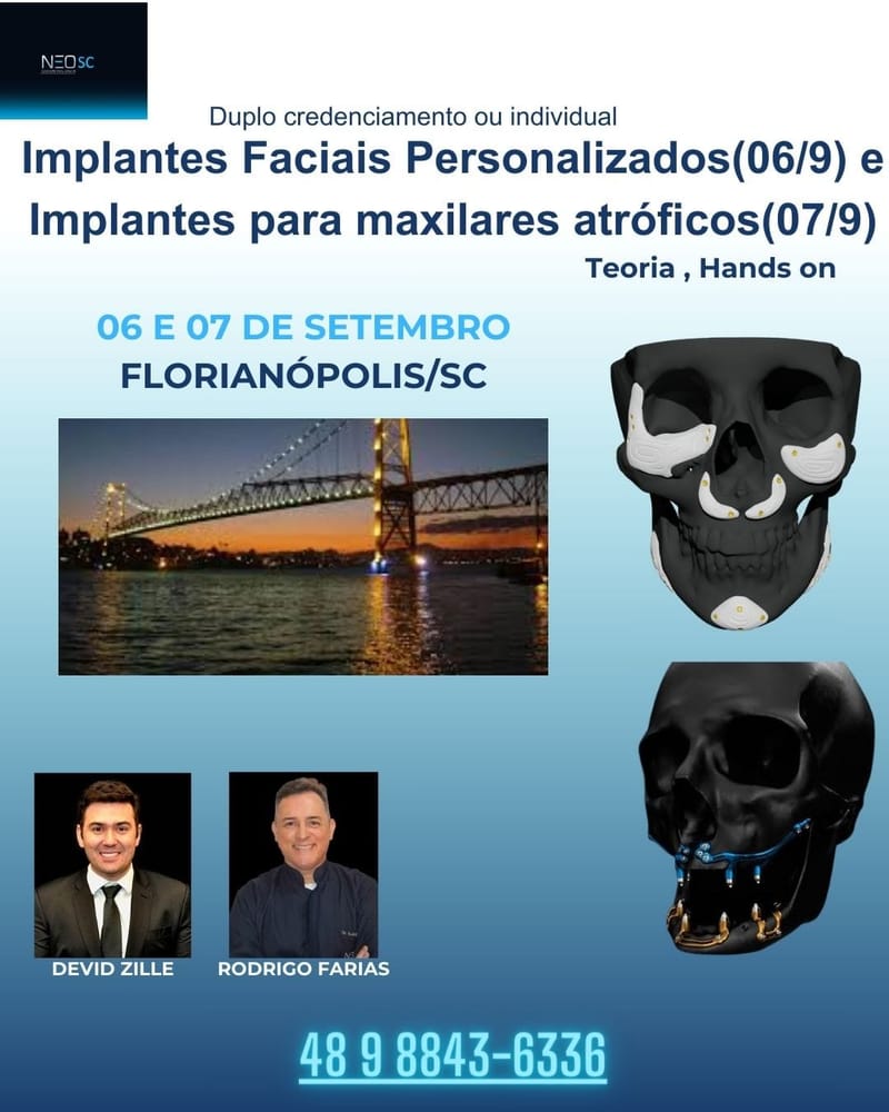 Credenciamento em implantes faciais personalizados e implantes para maxilares atroficos