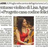 IL TALENTUOSO VIOLINO DI LISA AGNELLI PER IL "PROGETTO CASA CODINE FELICI"