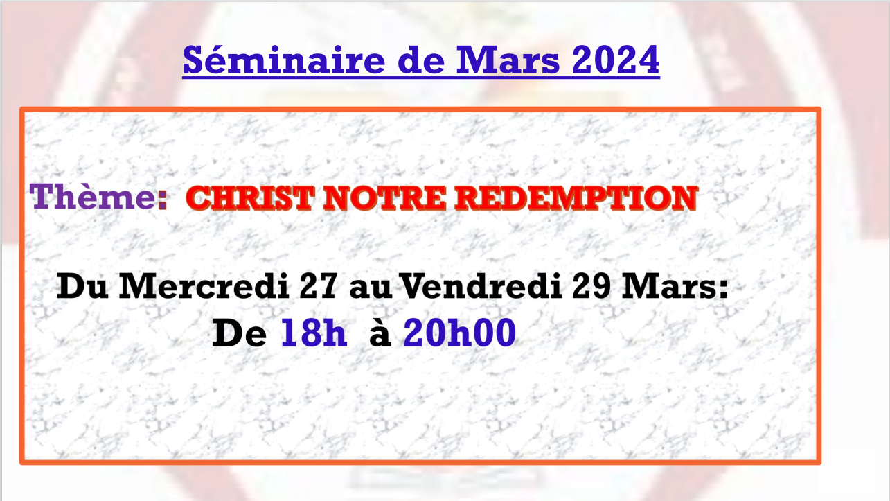 Séminaire de Mars 2024