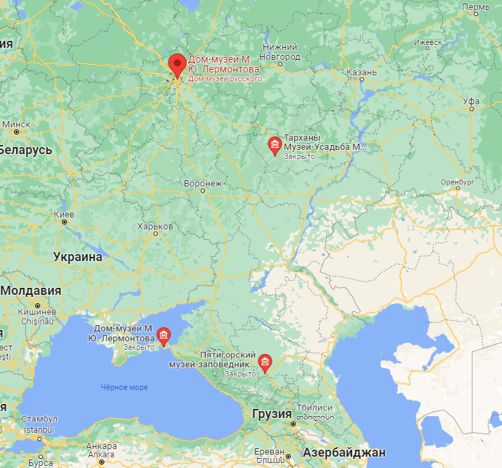 Все дома - музеи Лермонтова в России