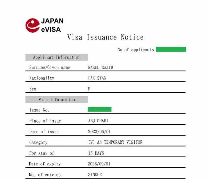 JAPAN TOURIST VISA