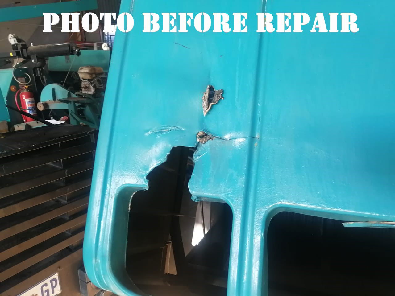 Fiberglass Air Compressor Cover 2 Repair