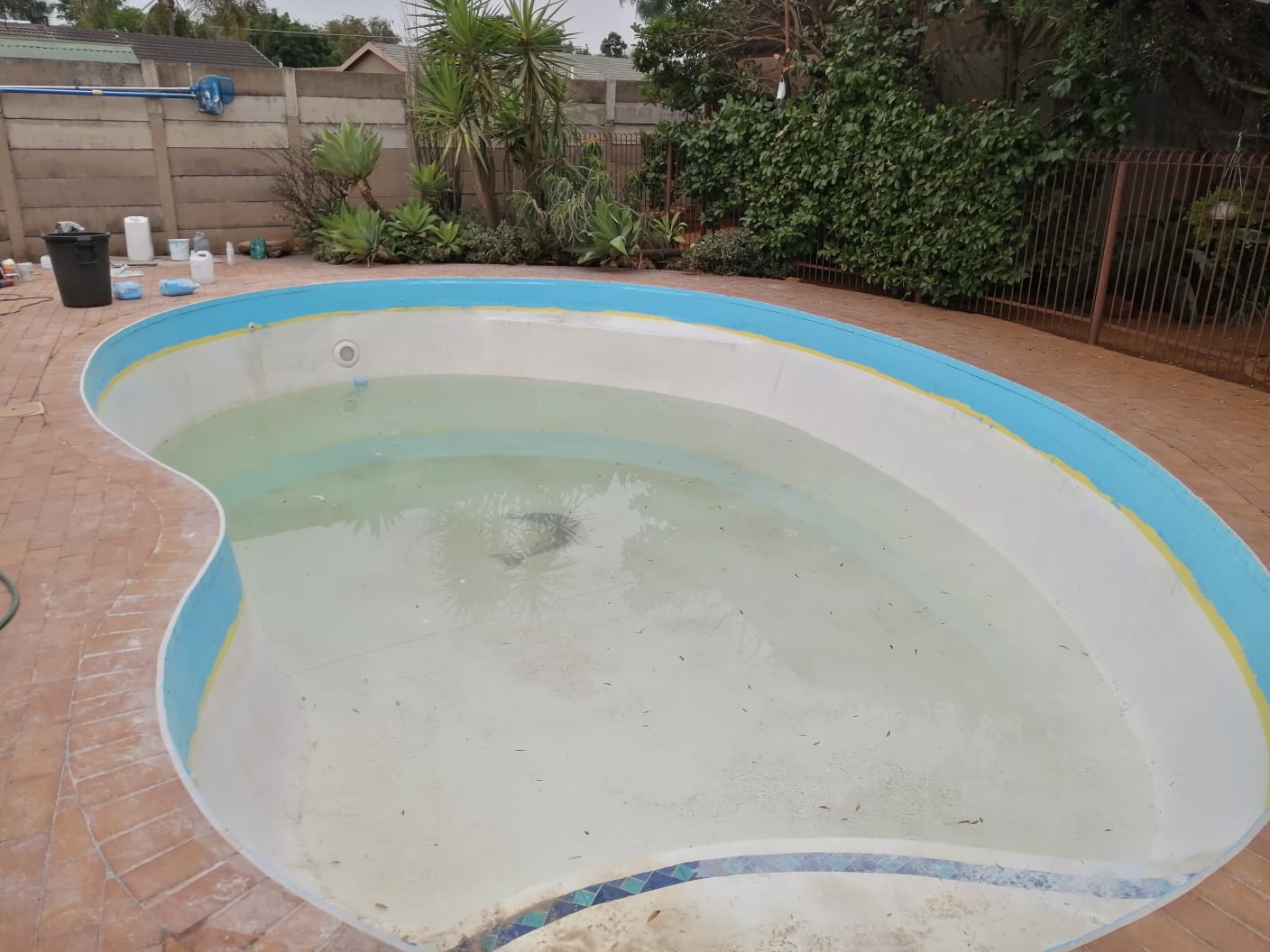 Pool Edge Repair under paving bricks