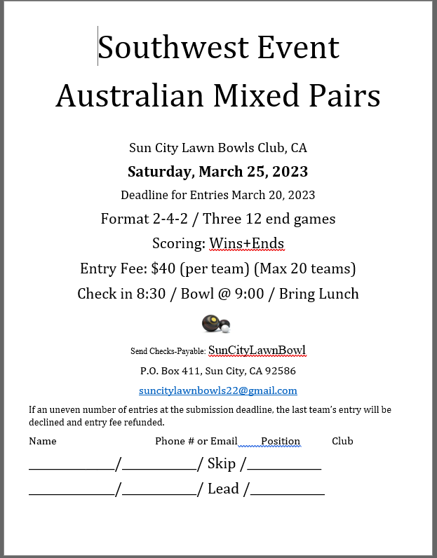Australian Mixed Pairs