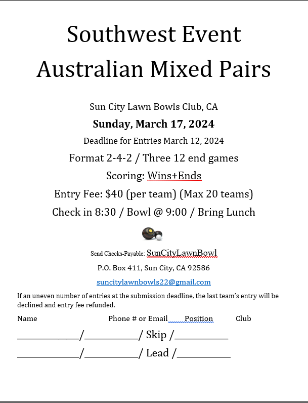 2024 Australian Mixed Australian Pairs