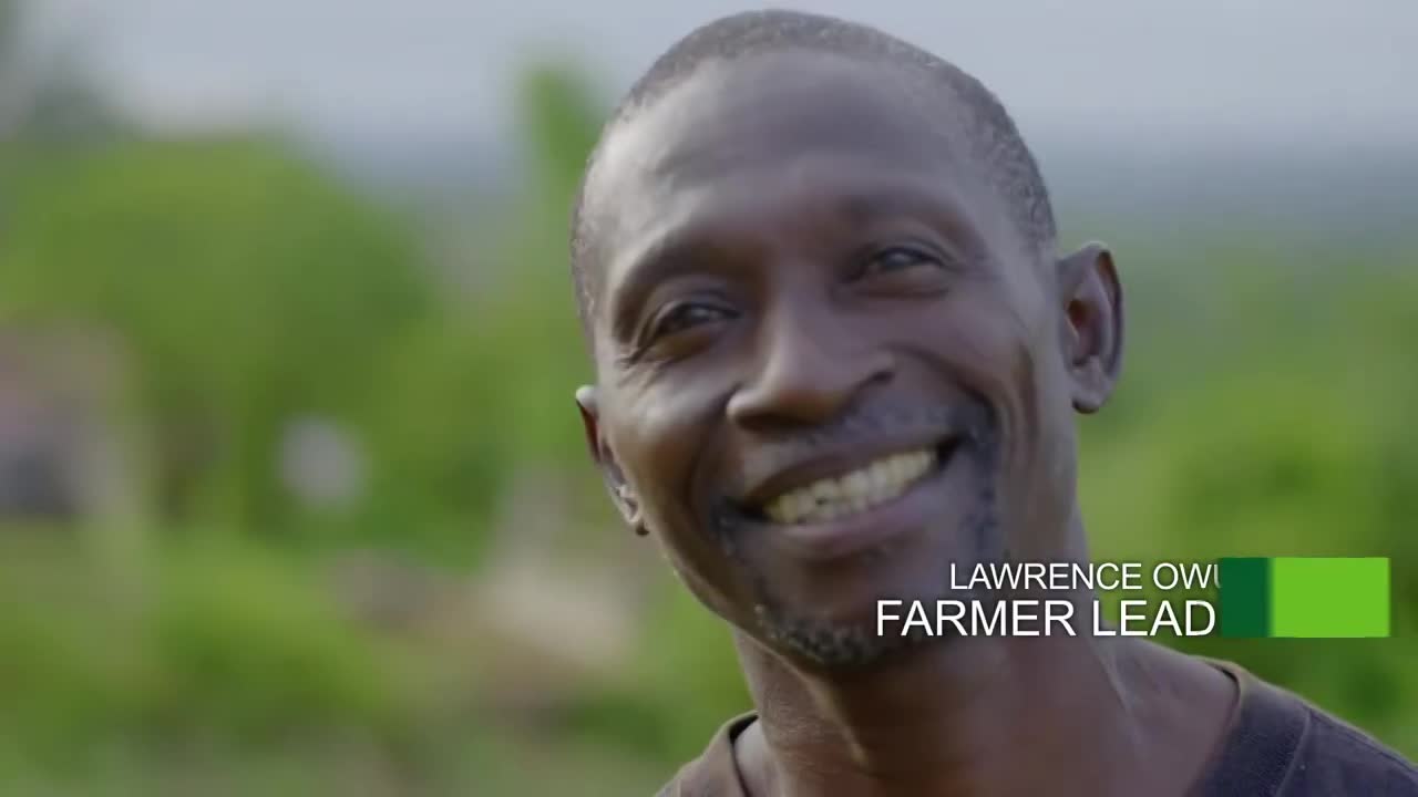 Lead cocoa farmer Lawrence explains how many cocoa farmers in the community are using Spray Service Providers.