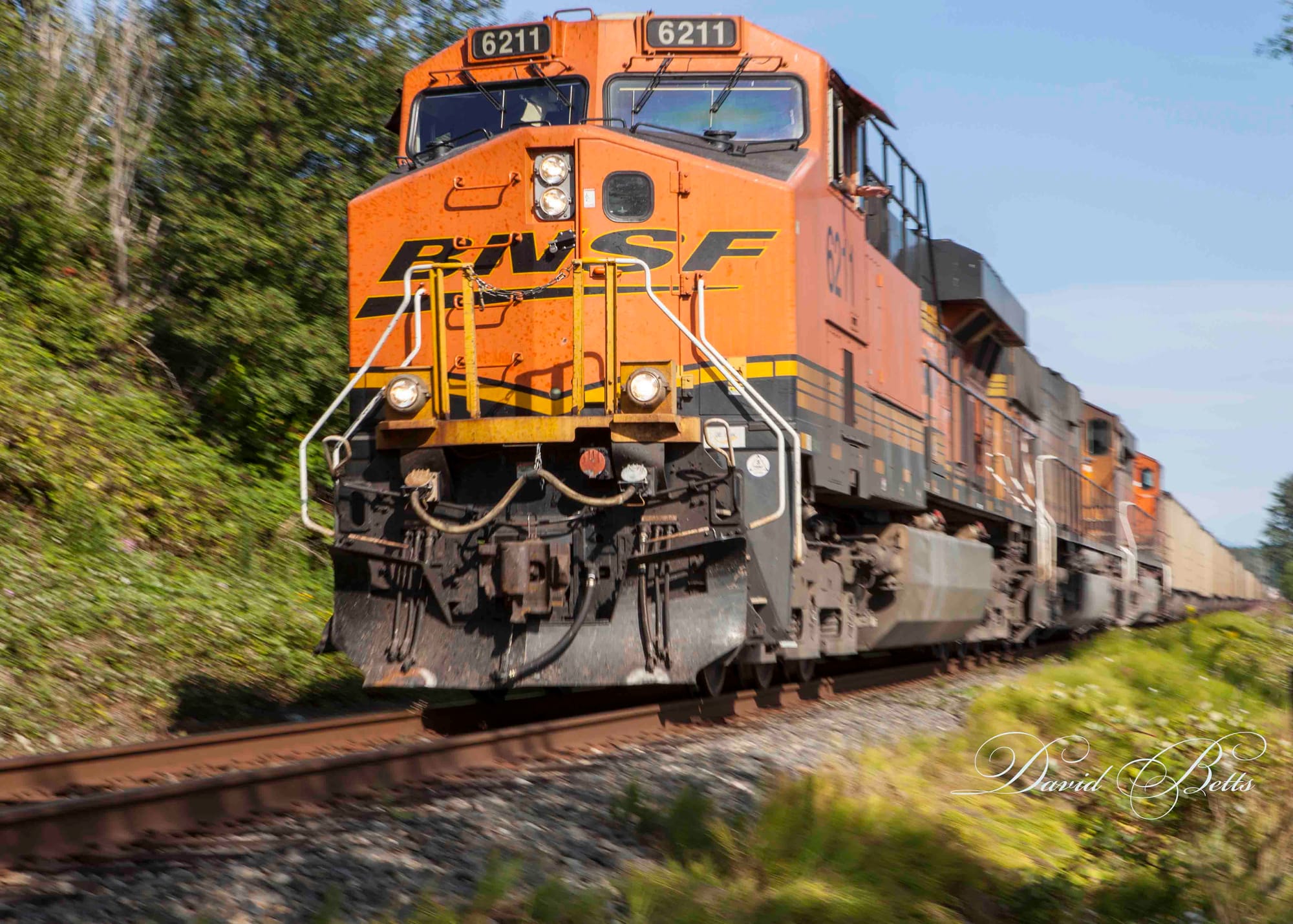 BNSF freight train on the Pacific Coastal Railway