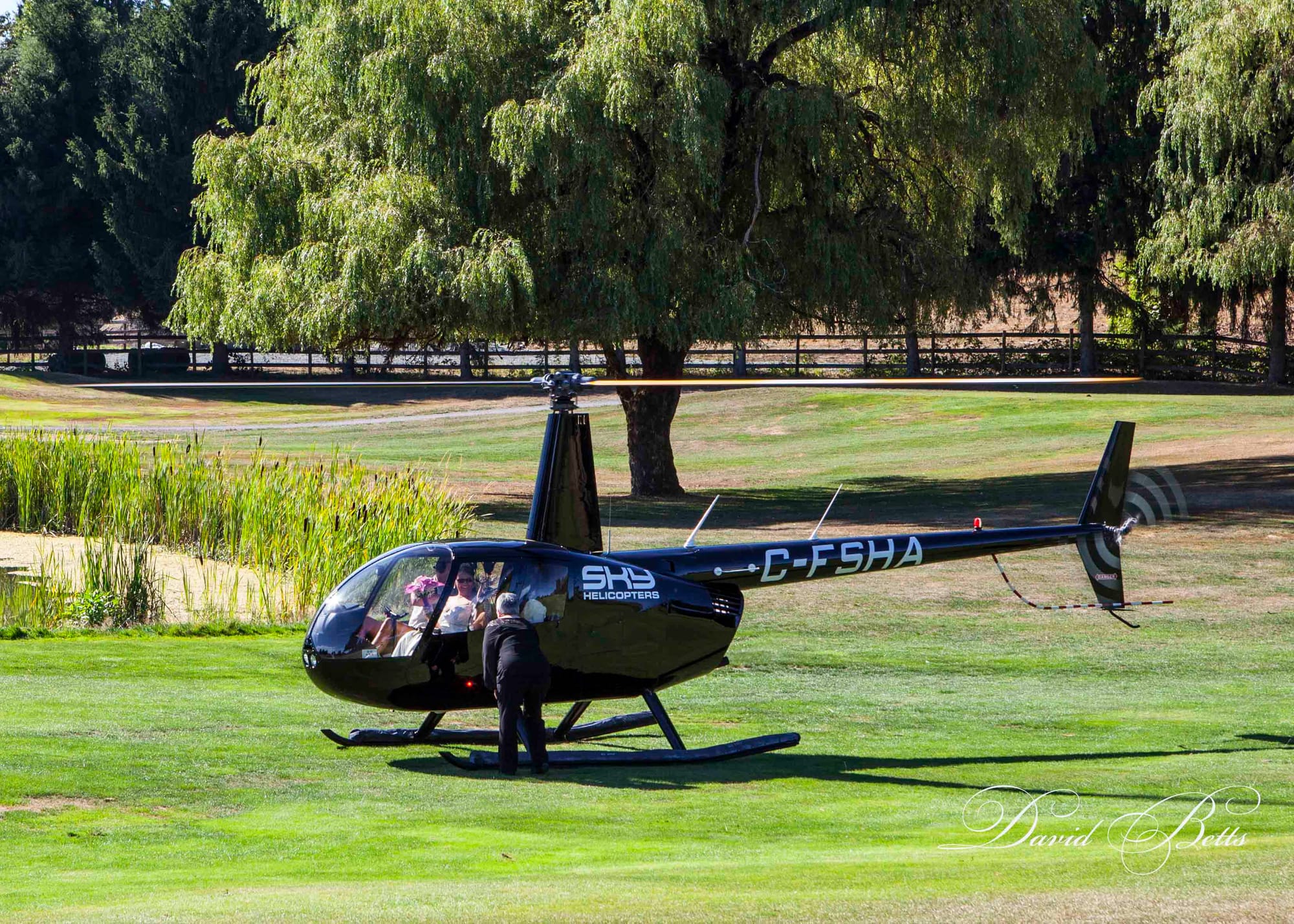 The Bride Flies in by Helicopter