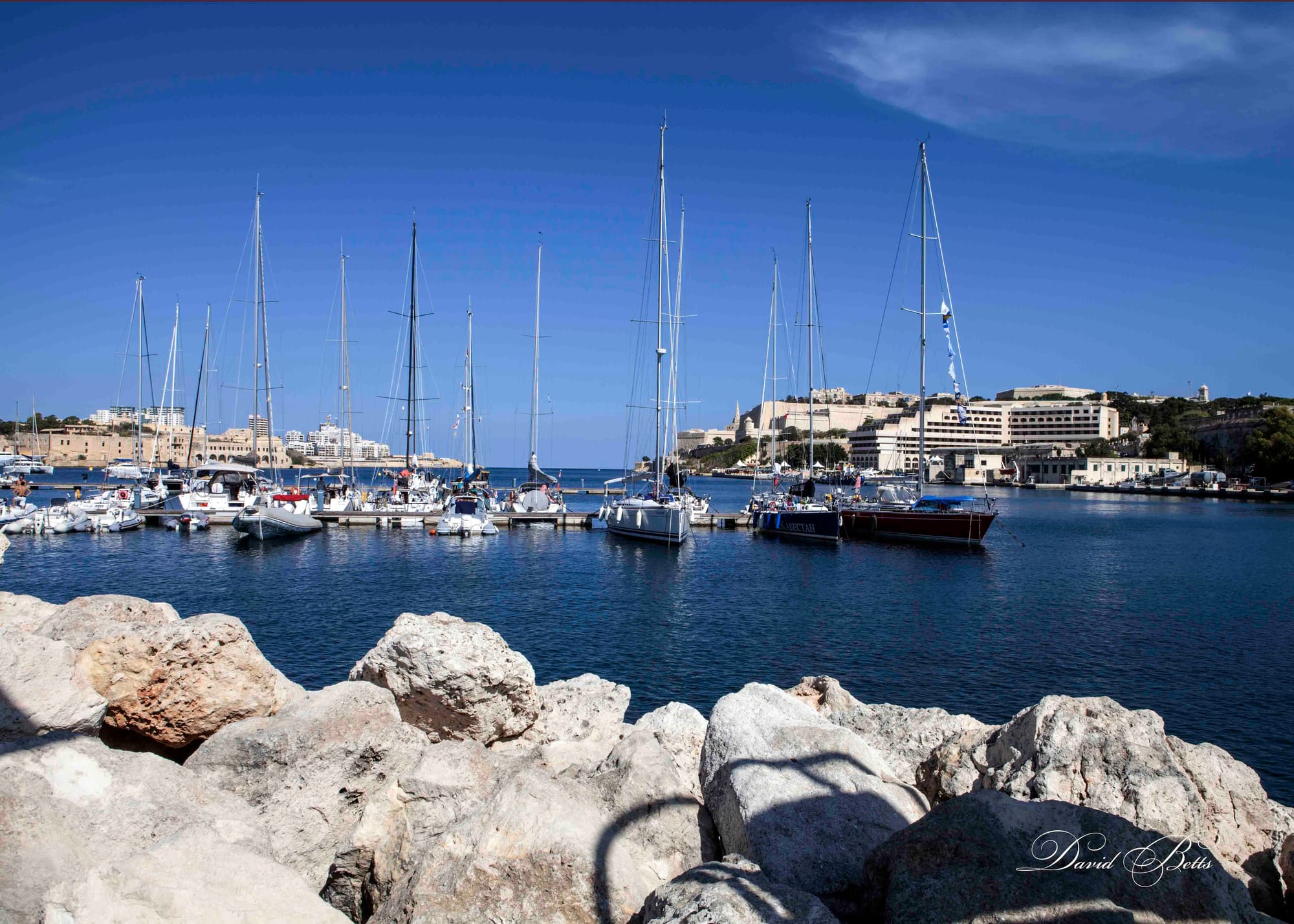 Floriana on the right and Manoel Island on the left