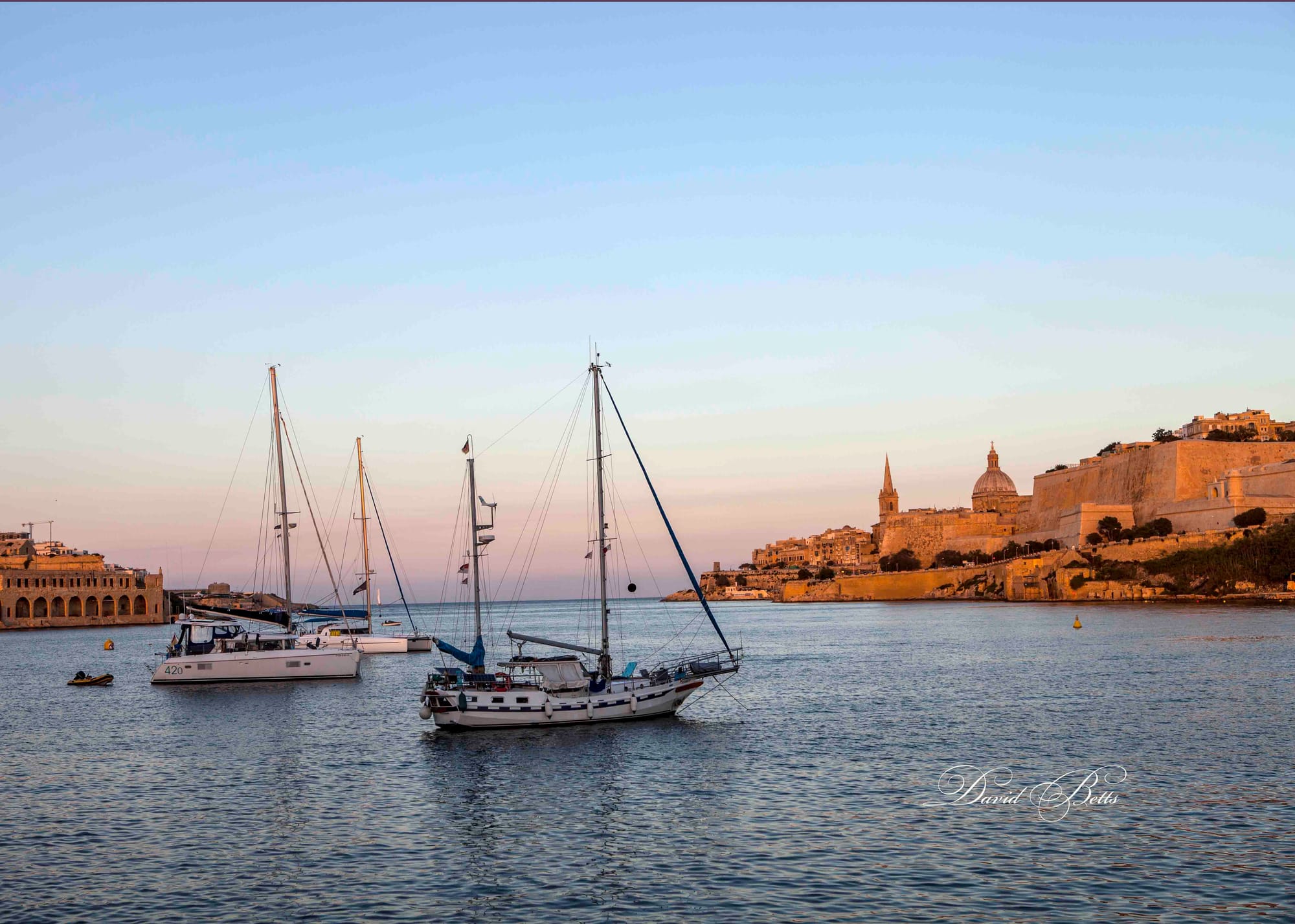 Floriana on the right and Manoel Island