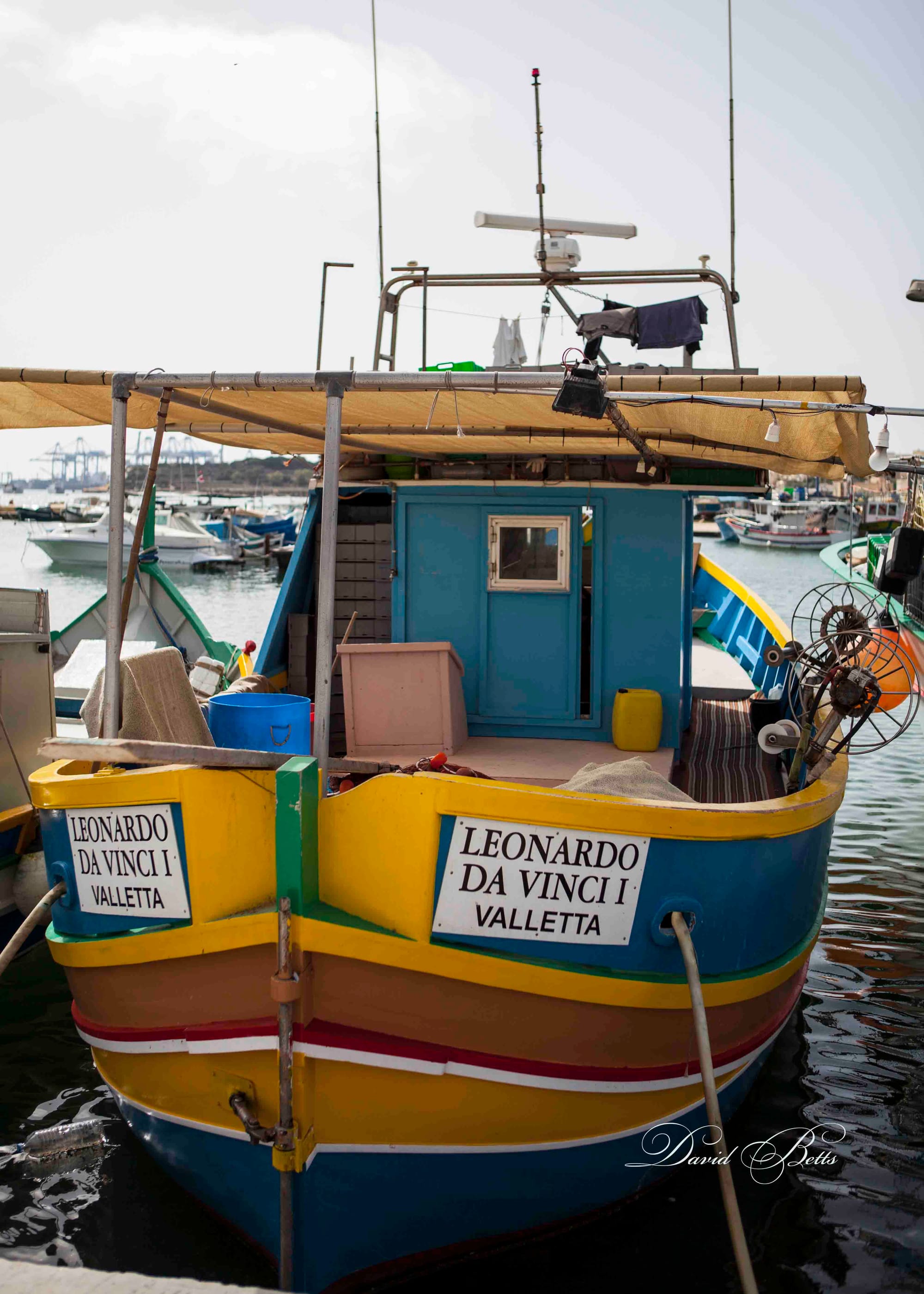 Fishing vessels in the harbour at Marsaxlokk..