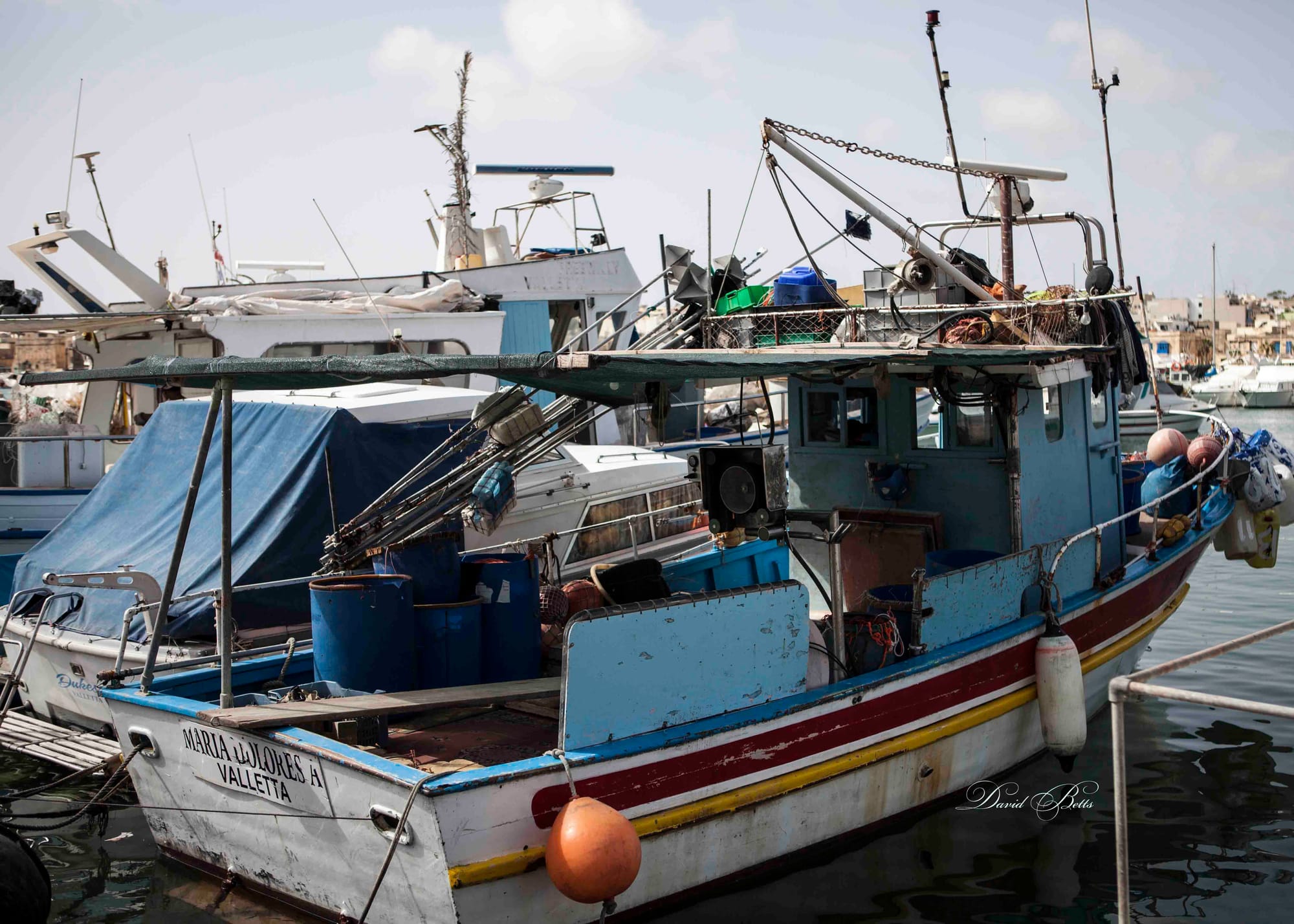 Fishing vessels in the harbour at Marsaxlokk..