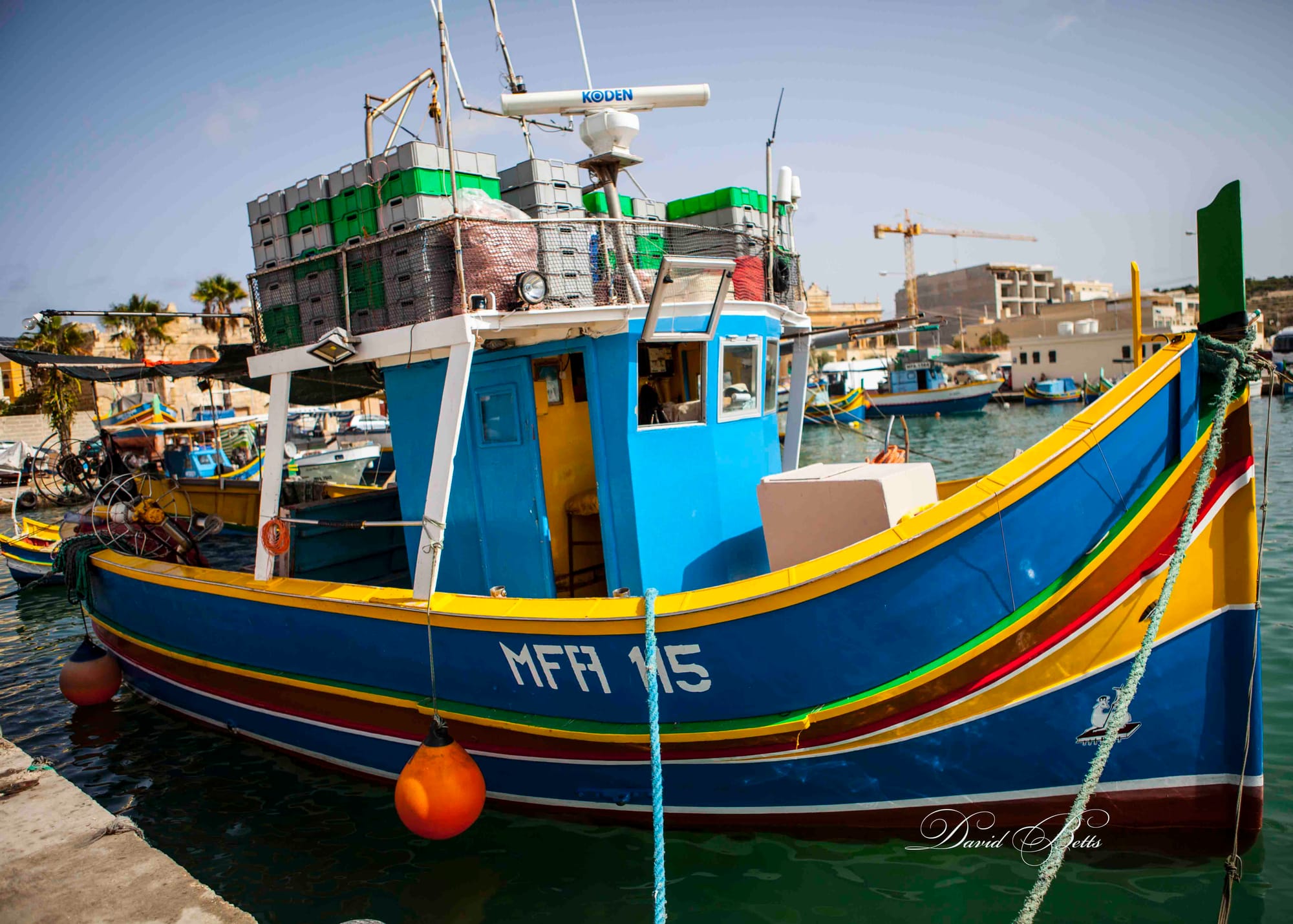 Fishing vessels in the harbour at Marsaxlokk..