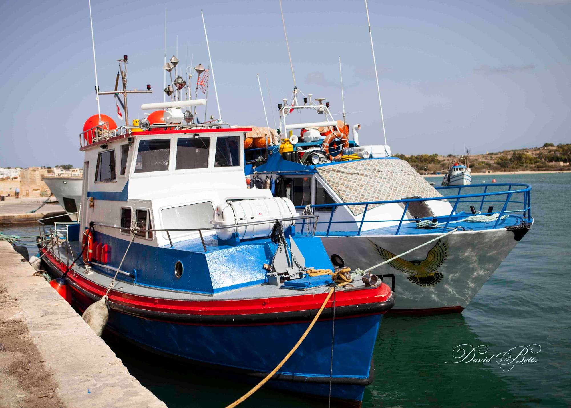 Fishing vessels in the harbour at Marsaxlokk..