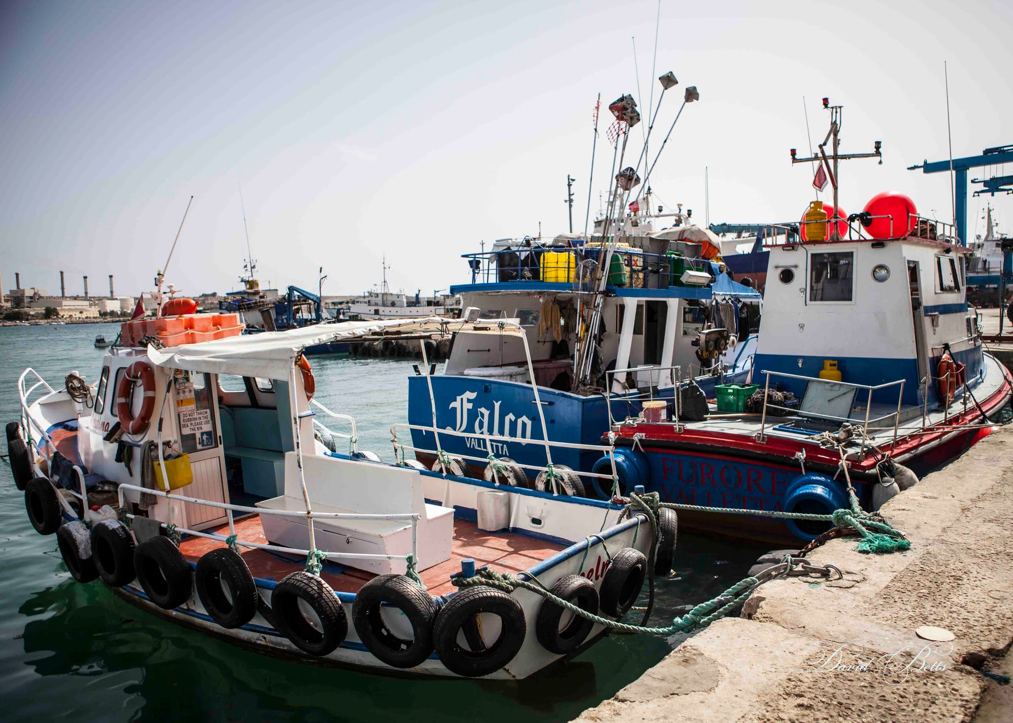 Fishing vessels in the harbour at Marsaxlokk..