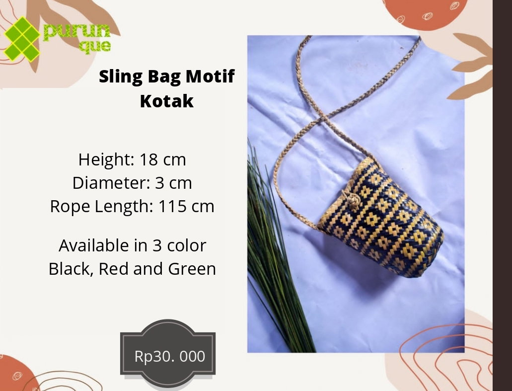 SLING BAG MOTIF KOTAK