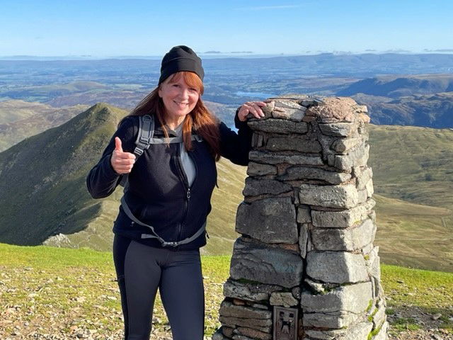 Tracy on top of Hellvelyn walk No.1