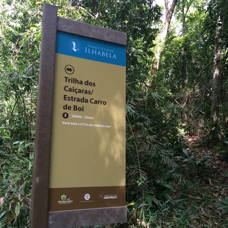 Sinalização Parque Estadual de Ilhabela litoral norte - SP