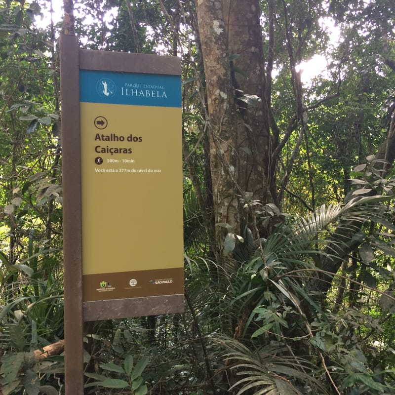 Sinalização Parque Estadual de Ilhabela litoral norte - SP