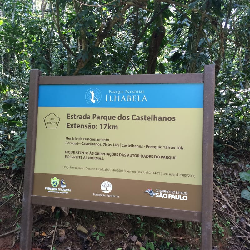 Sinalização Parque Estadual de Ilhabela litoral norte - SP