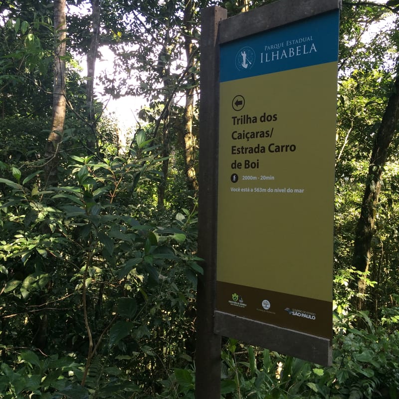 Sinalização Parque Estadual de Ilhabela litoral norte - SP