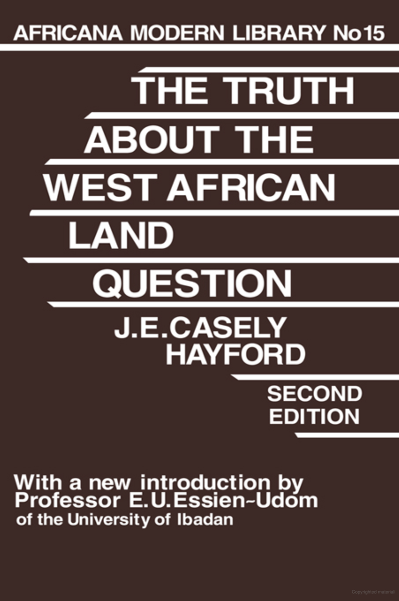 The Truth about the West African Land Question