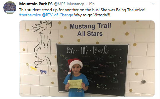 MOUNTAIN PARK STUDENT SETTING THE EXAMPLE FOR OTHERS.