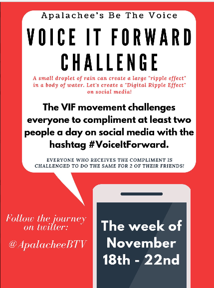 APALACHEE HIGH SCHOOL NOVEMBER “VOICE IT FORWARD” CHALLENGE!