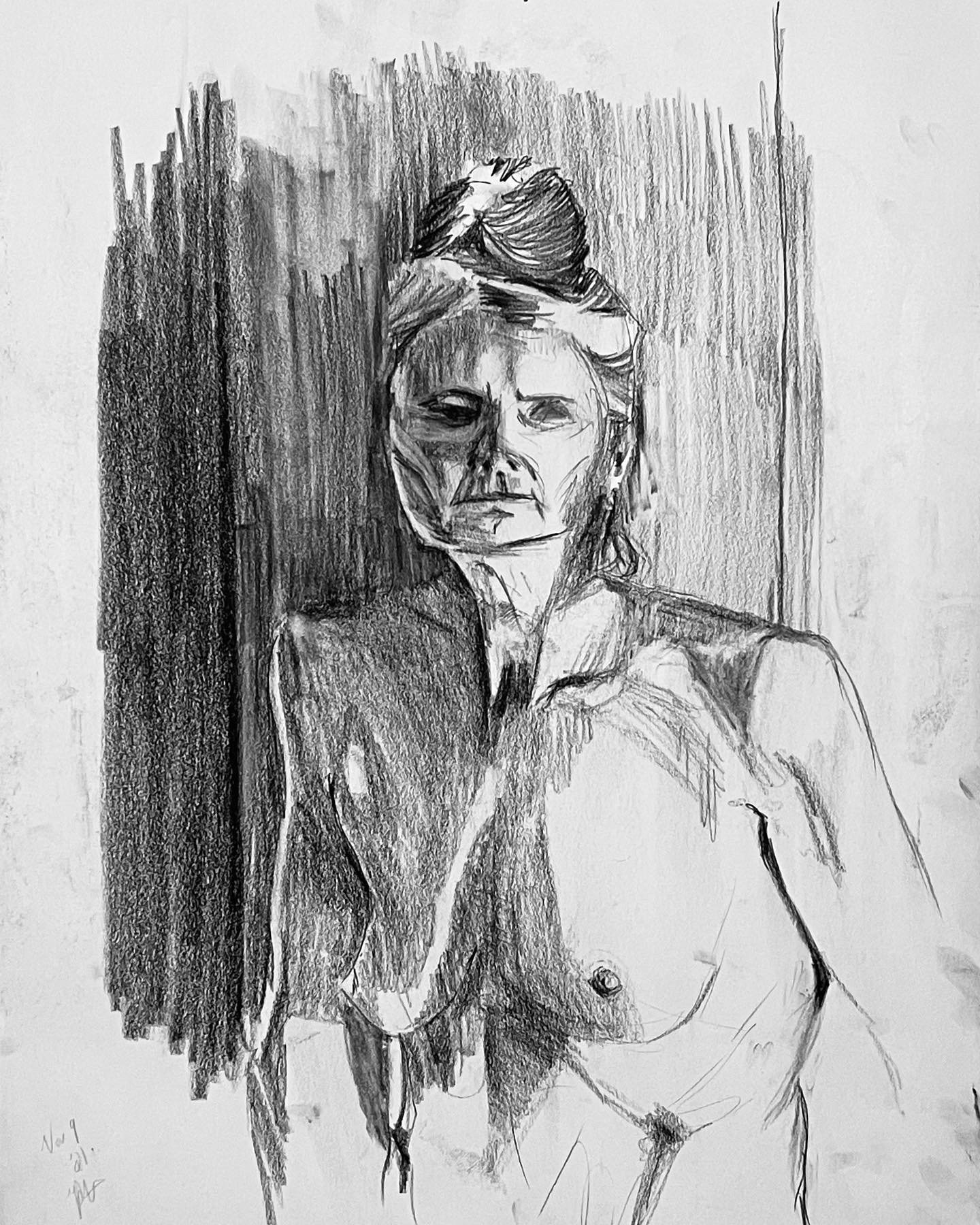 Untitled portrait drawing no.1, 18x24, 2021