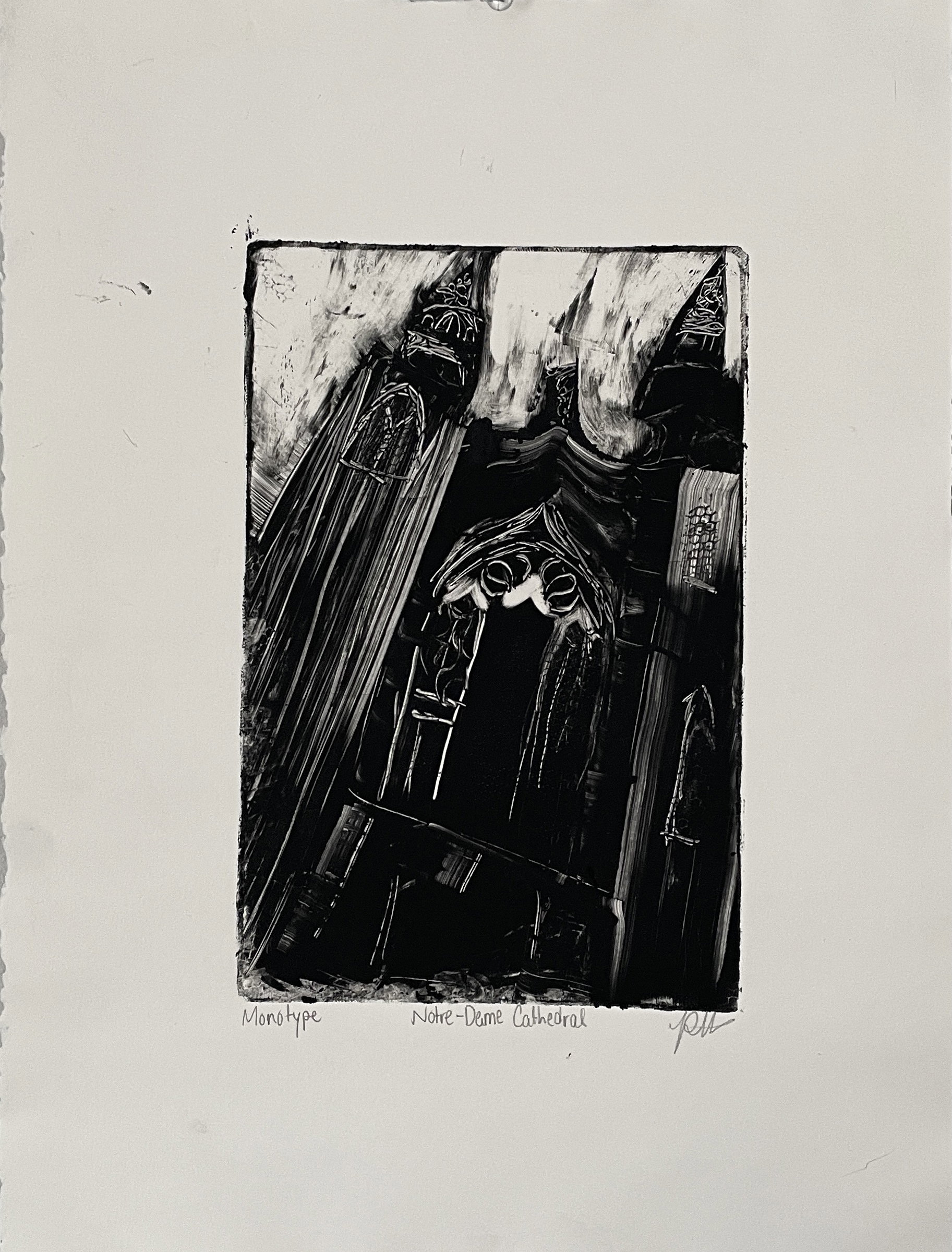 Notre-Dame Cathedral, 2021, Monoprint