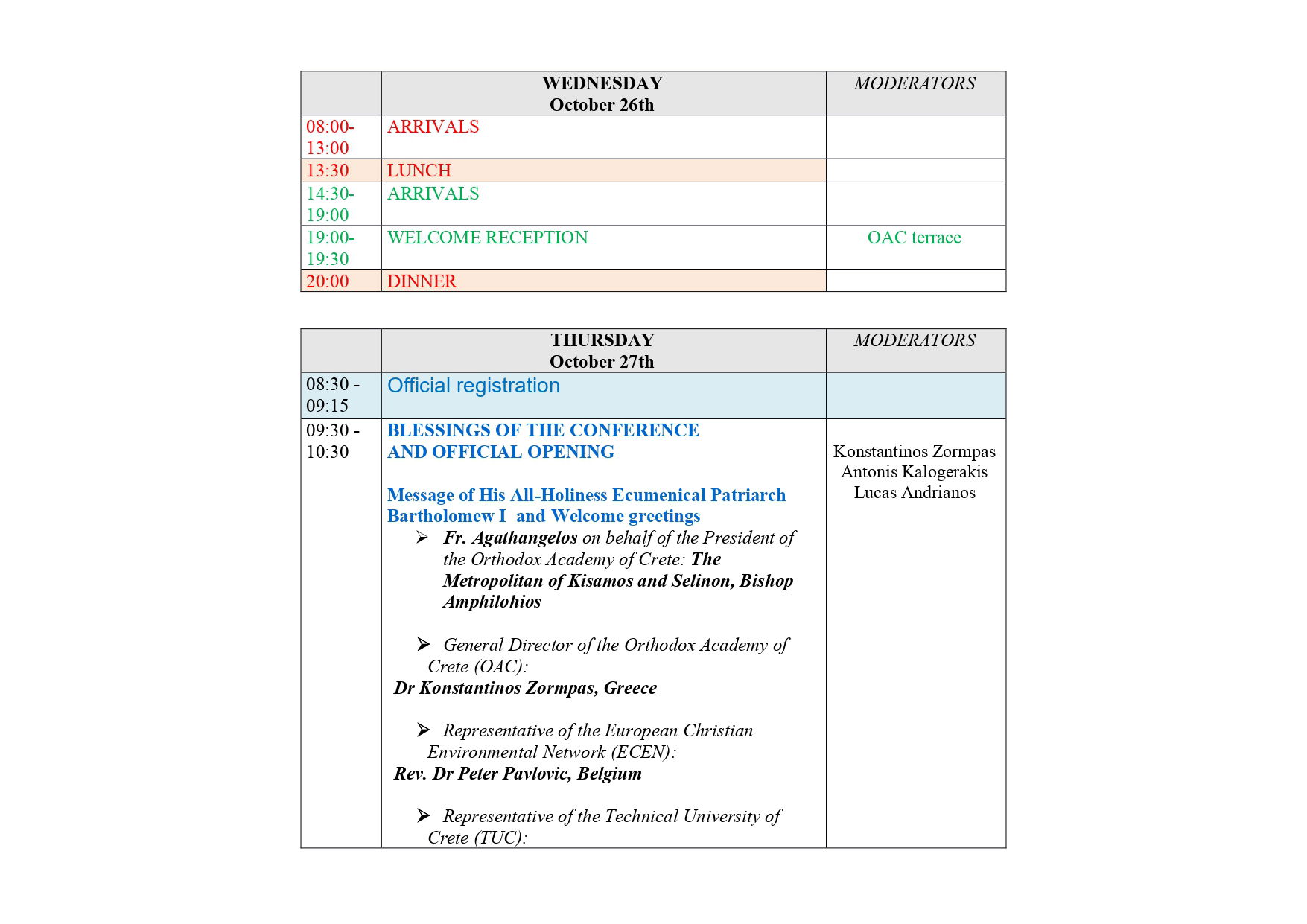 SESSION 1 & SESSION 2: THURSDAY  MORNING 27/10/2022