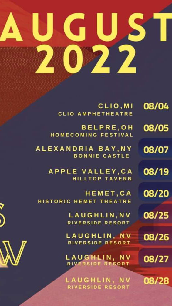 August Tour Schedule 2022'