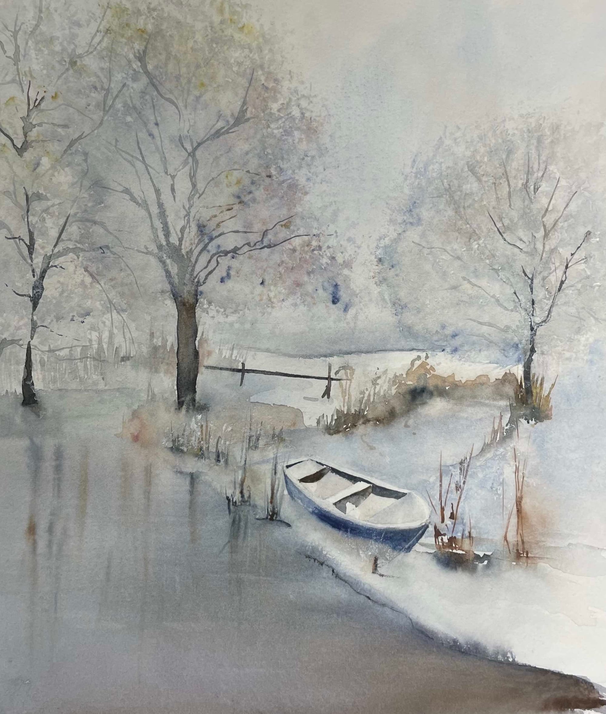 Barque dans la neige