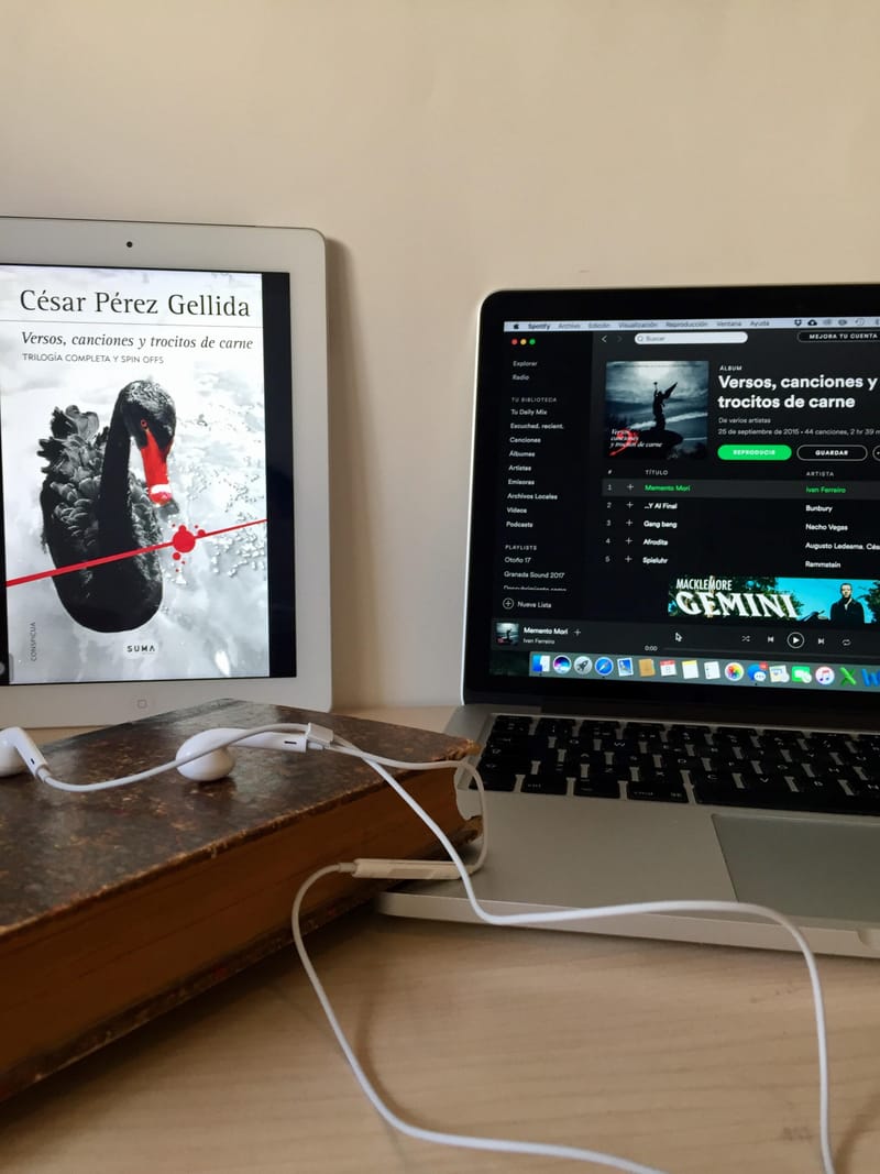 Trilogía "Versos, canciones y trocitos de carne", César Pérez Gellida.