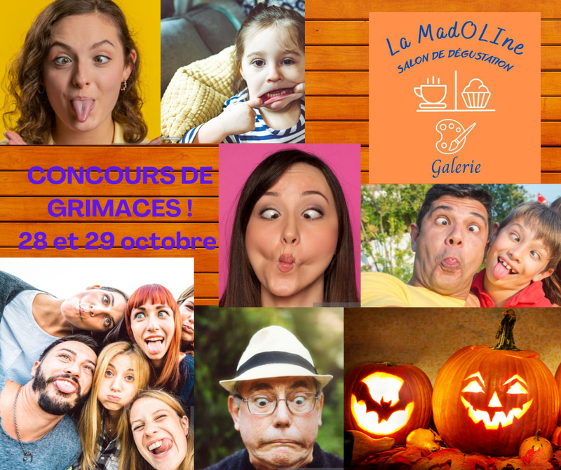🎃 📸 Concours photo de la plus originale grimace dans notre salon de dégustation La MadOLIne 📸 🎃 !