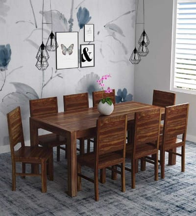 Savor the Comfort Using the Eight Seater Dining Table Set