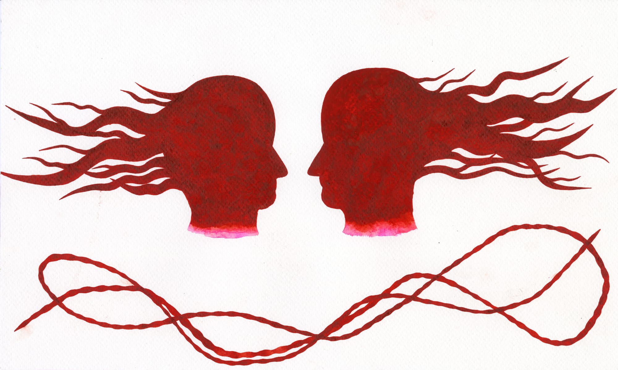 Two heads. Series 'Bruises and beads'