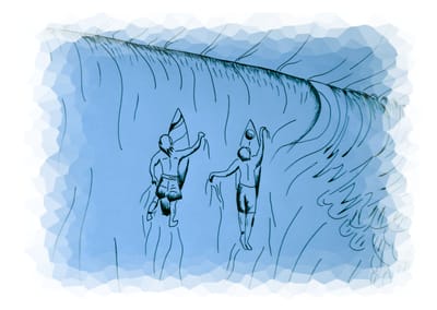 POEME ET DESSIN 3 .  PREMIERE GLISSE(surf)  image