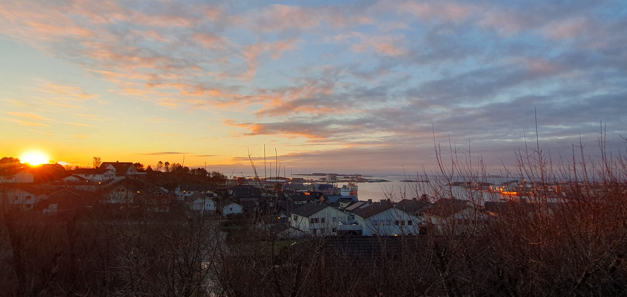 Sunset over risavika december 2023
