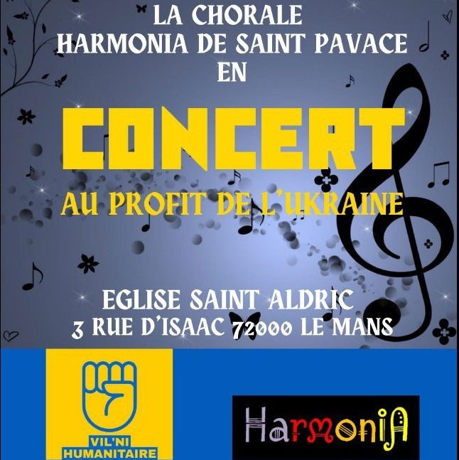 Concert au Mans de la chorale Harmonia en soutien à l'Ukraine